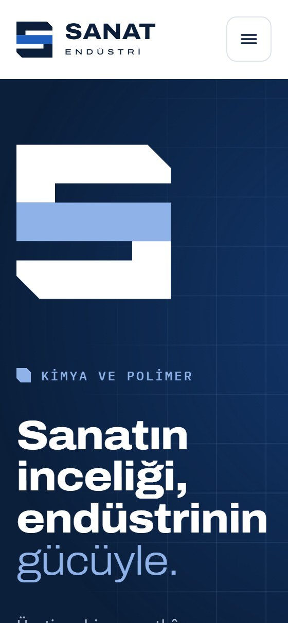 Sanat Endüstri sitesinin mobil görünümü